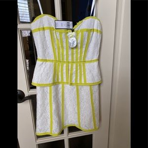 BCBGmaxazria Strapless White Lace Dress, 4, NWT